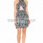 halter neck wrap sexy dress fashion printed elegant women dress