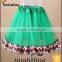 2016 latest new arrival tulle skirts kids christmas green tutus baby pettiskirts with satin ribbons