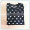 Wholesale 100% cotton girls dot t shirt Navy background white dot t shirt Children casual wear