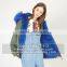 Myfur Black Real Raccoon Fur Hood Custom Fur Lining Women Mini Parka Jacket