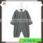 Grey Flannel Collared Winter Baby Romper for Little Cute Baby with Button Fastening and Button Cuffs