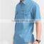 Big yards of cotton in the summer of men's denim shirts with short sleeves