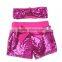 Sequins Shorts and Headband Set Made in China