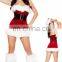 Red Dress Sexy Miss Santa Clause Costume with Santa Hat