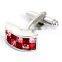 Exquisite Red Rhinestone Jewelry Men Shirt Cufflinks