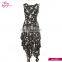Black Background Ditsy Floral Print Women Clothing Sleeveless Dress
