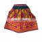 VINTAGE Indian Gujarati Real Kutchi Dark Brown Skirt Multi Embroidered Mirror Work Boho Gypsy Tribal Belly Dance Banjara Skirt