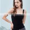 Wholesale women's blank rib with bra cup stretch rayon spandex square shape neck cropped tank top