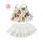 Baby Girl Ribbed Outfit Girls Summer flouncing Clothing Set Toddler Infant Vest Romper + Shorts Skirt 2pcs Clothing