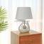 Popular solid geometry design ceramic base bedside night lamp for hotel decor