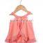 Fashion clothing 2016 baby sleeveless singlet neck peach tops