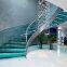 glass curved staircase with tempered glass tread top handrail modern staircase