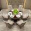 Modern design furniture 6 chairs metal decor round dining room table sets luxury