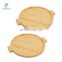 Round Bamboo Serving Trays with Handles for Charcuterie (11 x 9.5 in, 2 Pack)