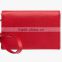 Genuine Saffiano Leather Credit Card Holder Business Name Card Bag Coin Purse with removable wristbands for ladies