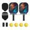 4 balls 2 paddles custom logo professional pickleball paddle graphite set