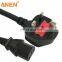 UK BS DJ024 Plug to IEC 60320 C13 UK standard Power Cable Saudi SASO power Plug