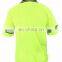 Fluorescent Yellow Black Hi Vis Safety Polo Shirt For Men Work Wear Shirts