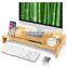 Bamboo Monitor Stand Riser Bamboo Desk Monitor Storage Organizer for Home and Office Computer Desk Laptop Printer TV Cellphone