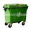 Outdoor 660 L Wheelie Commercial Size HDPE Polyethylene Waste Bins Rectangular Wastebin