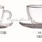 CE/EU/FDA/SGS/LFGB MOUTH BLOWN DOUBLE WALL COFFEE/TEA GLASS CUP AND SAUCER