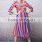 new arrival women summer fashion Striped Colorful dresses for girls of 10 years old, designer dresses, turkish evening