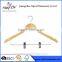 wooden clothes hanger with clips/natural color wood hanger
