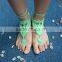 Crochet Barefoot Sandals Beach Wedding Yoga Shoes Foot Jewelry White