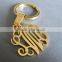 3 different pendant sizes Gold Brass Monogram Keychain