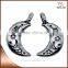 Zinc Alloy Wholesales Moon Charm Pendant in Antique Silver19x10mm for Handcraft Bracelet Necklace