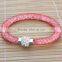 Stylish Clear Crystal Beads in Mesh Rhinestone Magnetic Buckle Stardust Bracelet