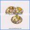 Wholesale 13mm Round Flying Saucer Gold Base Clear Crystal Rhinestone Donut Charm Jewelry Findings Spacer Beads RRS-FD13A