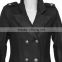 Gothic military coat for women, black wool