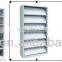 Double upright double sided book shelf