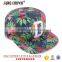 Wholesle Cheap Custom Embroidery Flat Brim Floral Snapback Hat Custom
