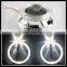 new guiding light technology 100mm 3 inch white color 7000k xenon lamp led angel eyes headlight for car led halo rings