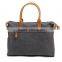 China Suppliers Business Office Waterproof Canvas Genuine Leather Laptop Shoulder Bag office laptop bags