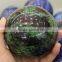 Carved polished epidote gemstone sphere