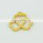 Gold flower design metal label fashionable decorative accessories for bag