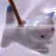 Japanese Arita ware (porcelain) incense holder, cat