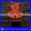 Creative I Love You Sculpture Vision 3D Night Light 7 Colors Light Flashing LED Night Light Wedding Decoration