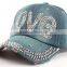 Korean style set auger washed denim women's casual cap hat