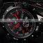 CURREN Black Red Auto Date Display Analog Stainless Steel Strap Male Clock Quartz Sport Men Wrist Watch