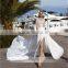 Vestidos De Noiva Sexy See Through Applique Chiffon Beach Wedding Dress With Long Sleeve Side Split Court Train ML231