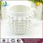 Wholesale unique embossed ceramic mug white