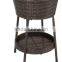 Wicker Ice Bucket Outdoor Patio Furniture All-Weather Beverage Cooler with Tray