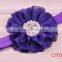 2016 New style fancy colorful elastic pearl center fabric flower headband for girls