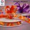 Wholesale High Quality Purple and Orange Dragon Fly Printed Satin Ribbon