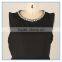 Ladies Chiffon Blouse Flounced Hem Pearl Beaded Neck Design Sleeveless Blouse