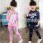 Hot sale 2pcs spring and autumn cotton girls fleece clothes set,sweater set import from china